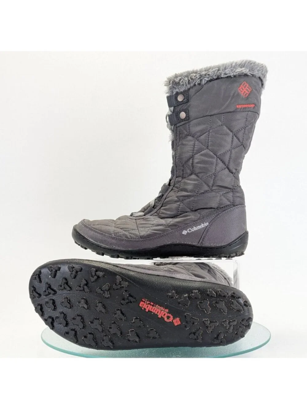 Columbia Womens Size 8 Minx II Mid Gray Insulated Snow Boots Winter BL1585-051